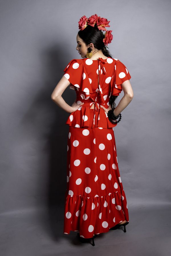Cuerpo y flada rojo lunares blancos - Imagen 2