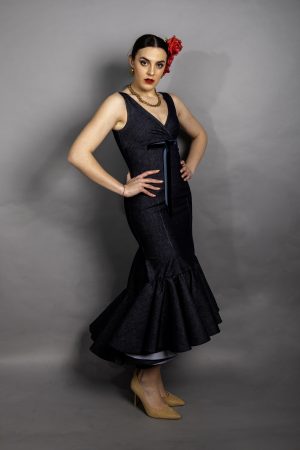 Vestido flamenca tela vaquera